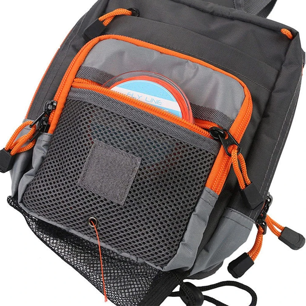 Fly Fishing Waist Pack Fly Fishing Sling Pack Adjustable Fishing Tackle Shoulder Bag (B07)