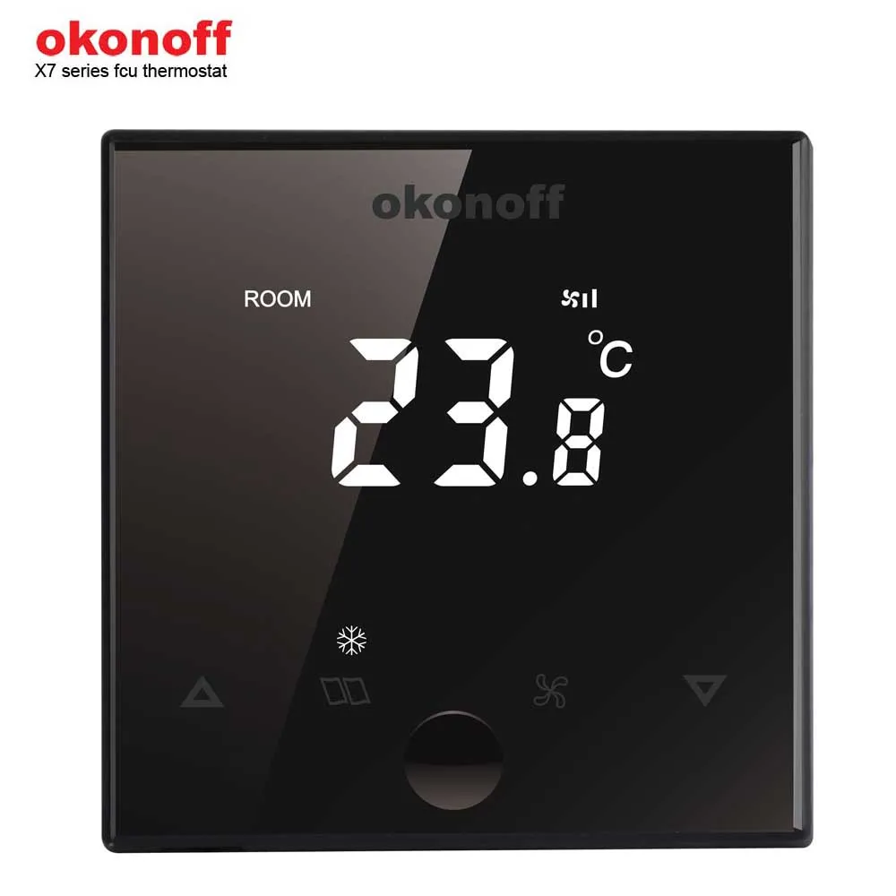 X7-F touch screen 4 pipe air conditioning fan coil fcu programmable smart room thermostat