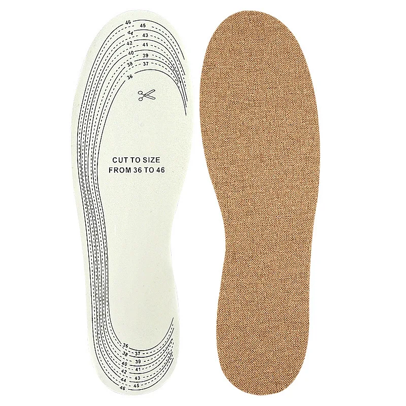 Linen Latex Insoles Unisex Soft Breathable Sweat Absorbing Shock Absorption Shoes Pads Summer Cool Casual Sports Shoes Inserts