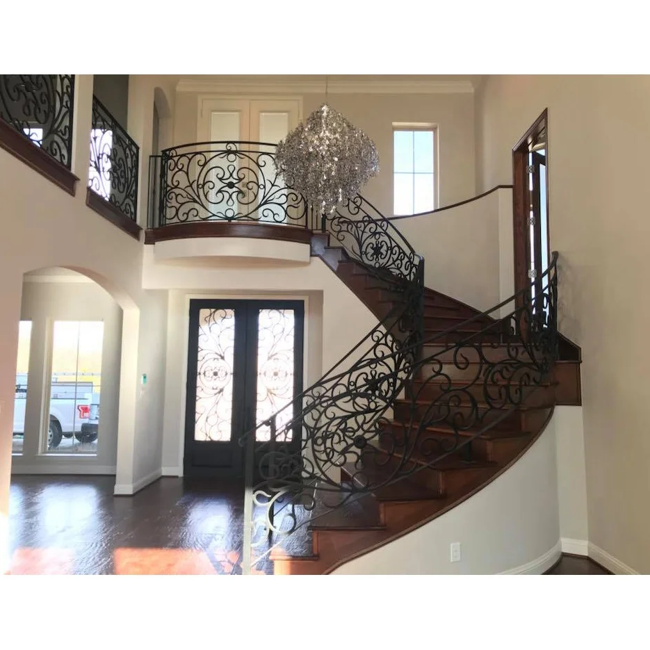 Дизайн лестничных перил/балюстрады из кованого железа и поручней/балясины Металлические Балконные Перила для наружного графического дизайна современные виллы