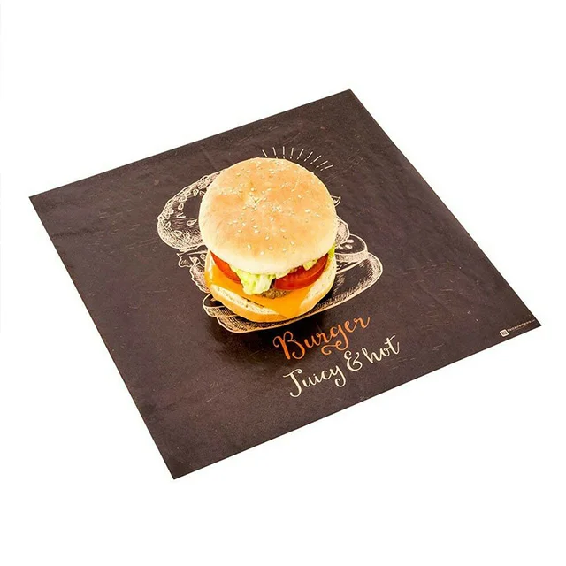
Custom logo printing food grade burger wrapping paper bag 