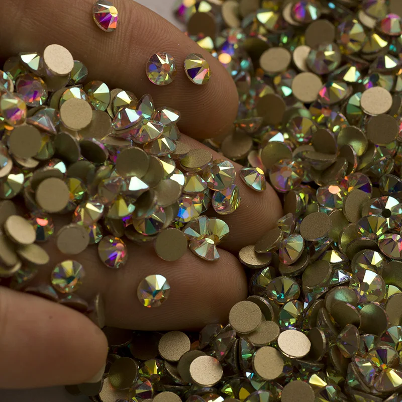 Yantuo Wholesale 2088 8 big 8 small 16 xirius Glass Non Hotfix Rhinestone Flat Back Crystal AB For Nail Art Garment