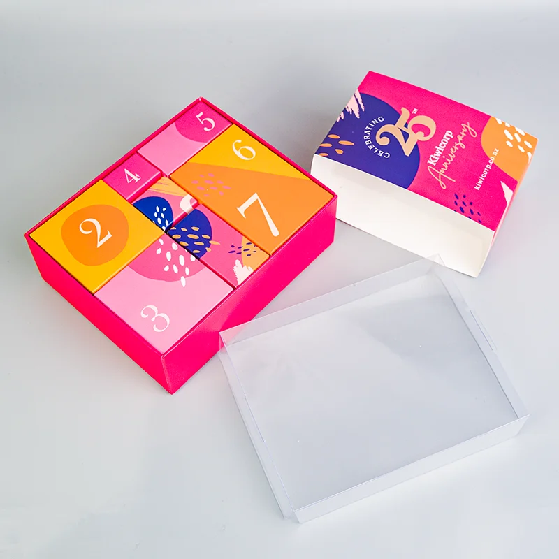 7 Days Custom Printed Empty Advent Christmas Calendars Beauty Cosmetic Set Advent Calendar