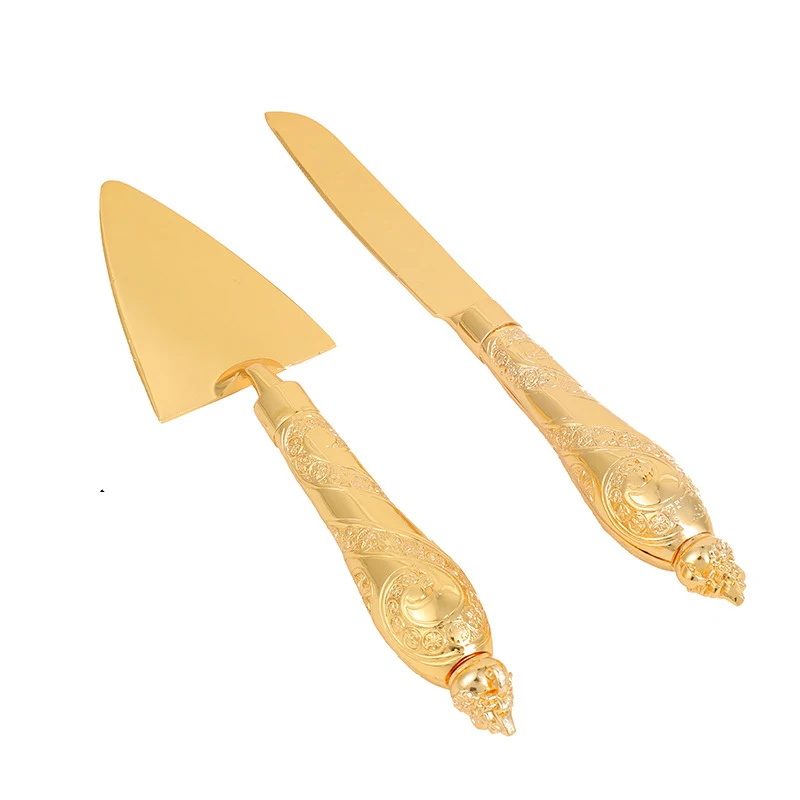 Pie server Gold Zinc alloy Cake knife and server set for Wedding, Birthday, Parties and Events