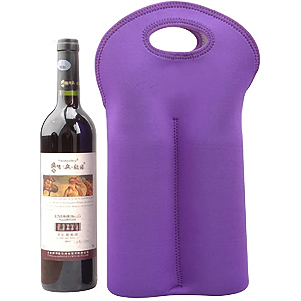 Custom Wholesales LOGO Print Soft Insulated Black Neoprene Bag Outdoor Lunch Tote Cooler Bag Neoprene Wine Bag For Wine Bottles