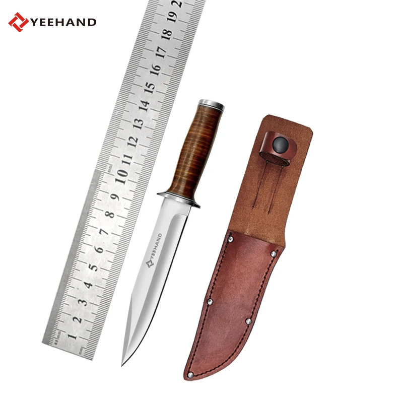 Custom  logo big knife hunting survival full tang outdoor knife self defense knife for men