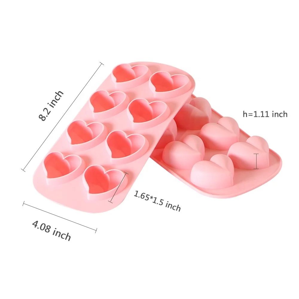 
Wholesale Silicone Baking Chocolate Mold Fancy Custom Heart Shaped Ice Cube Trays 