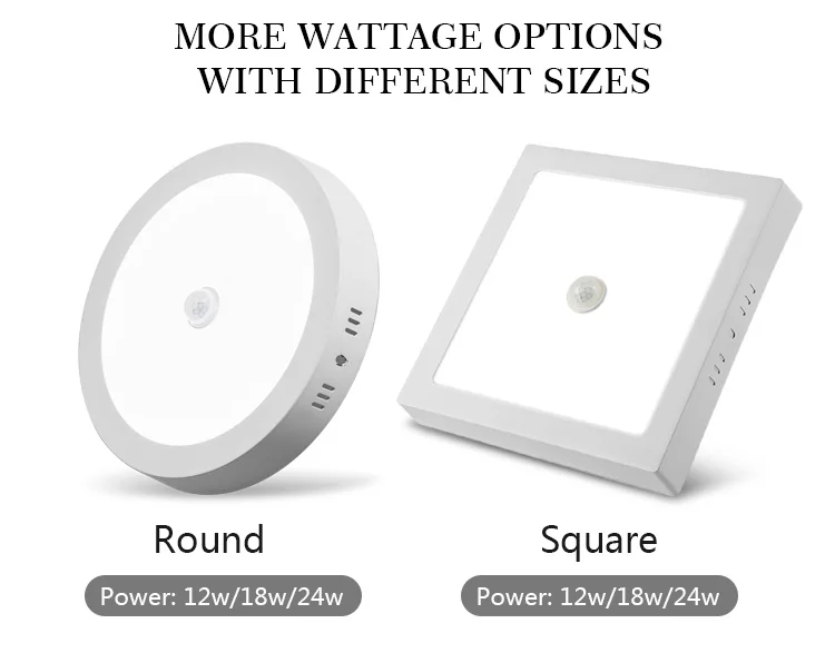 Household Lighting 1800lm Aluminum Cover Pir Panel Square Led Panel Lamp