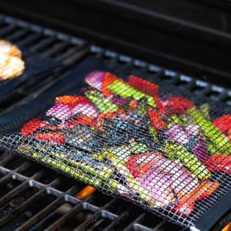 Hot Best Grilling Mats Fish Vegetable BBQ mesh Bag 22*27cm Smoking Accessories