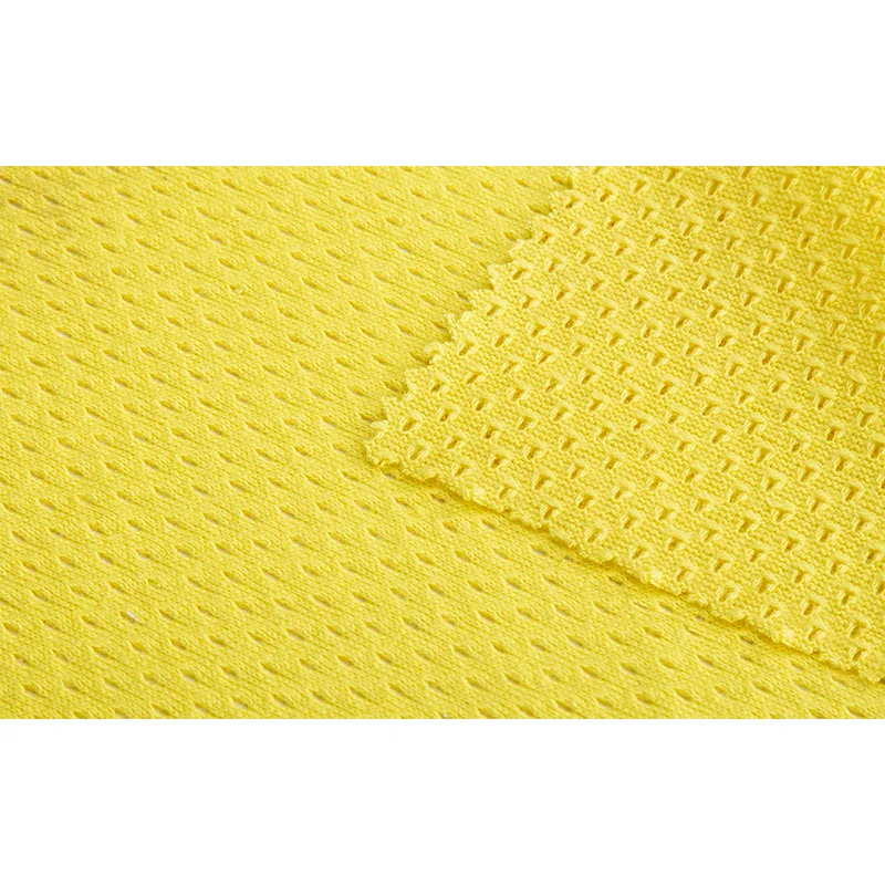 Wholesale 5.9OZ FR Treated Yellow Color 100% Cotton Knitted Fire Retardant Mesh Fabric