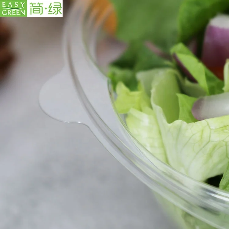 32oz salad to-go containers clear plastic disposable salad bowls with lids standard size
