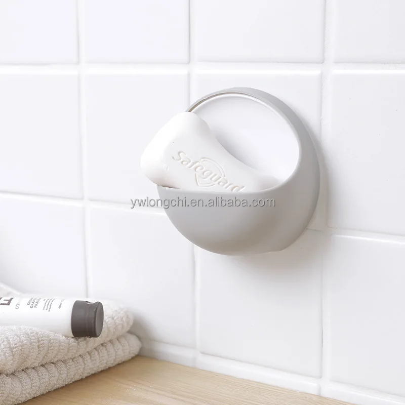 New Coming Bathroom Accessories Plastic Magnetic Soap Dish Holder with Drain Wall Mounted Suction Soap Case
