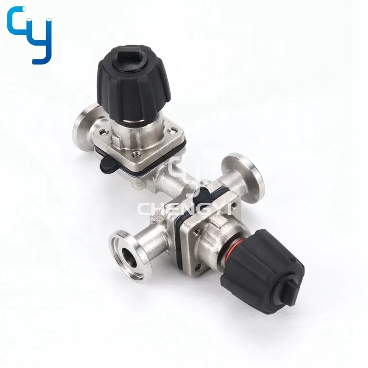 Sanitary mini type combined manual diaphragm valve