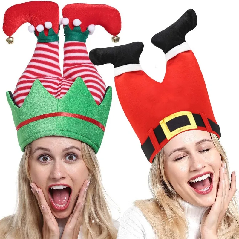 New Cute Clown Legs Wave Plush Toy Stuffed Spoof Party Hats Gift Music Holiday Hat Xmas Santa Claus Gifts Christmas Hats