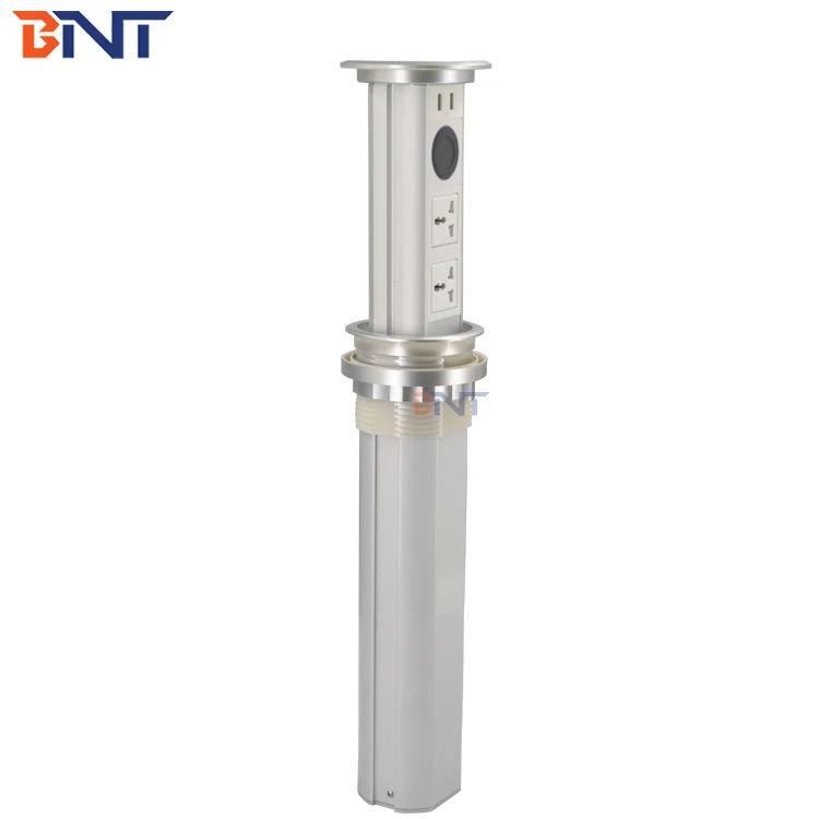 Smart home intelligent automatic kitchen lifting pop up desktop socket with wireless phone charger