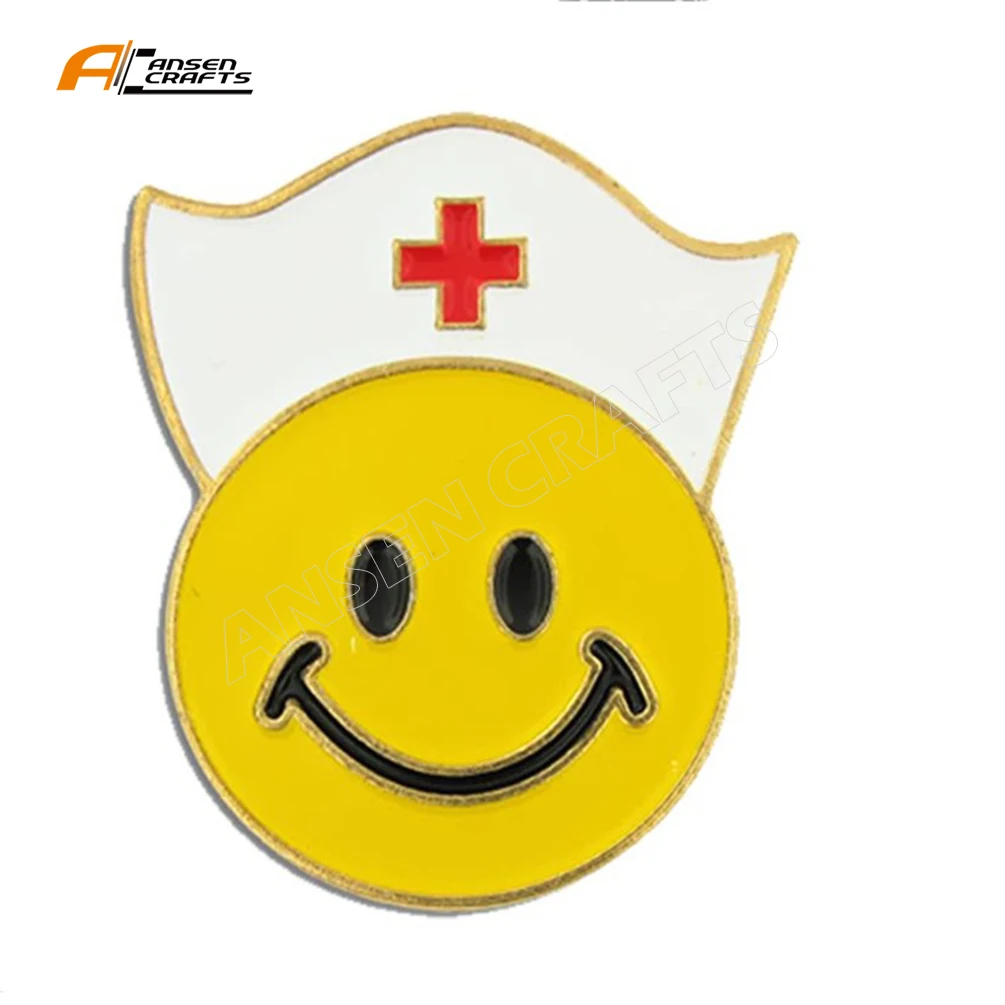 
Wholesales Zinc Alloy Heart Shape Gold Silver Plated Enamel Gift Doctor Nurse Caring Medical Badge Lapel Pin 