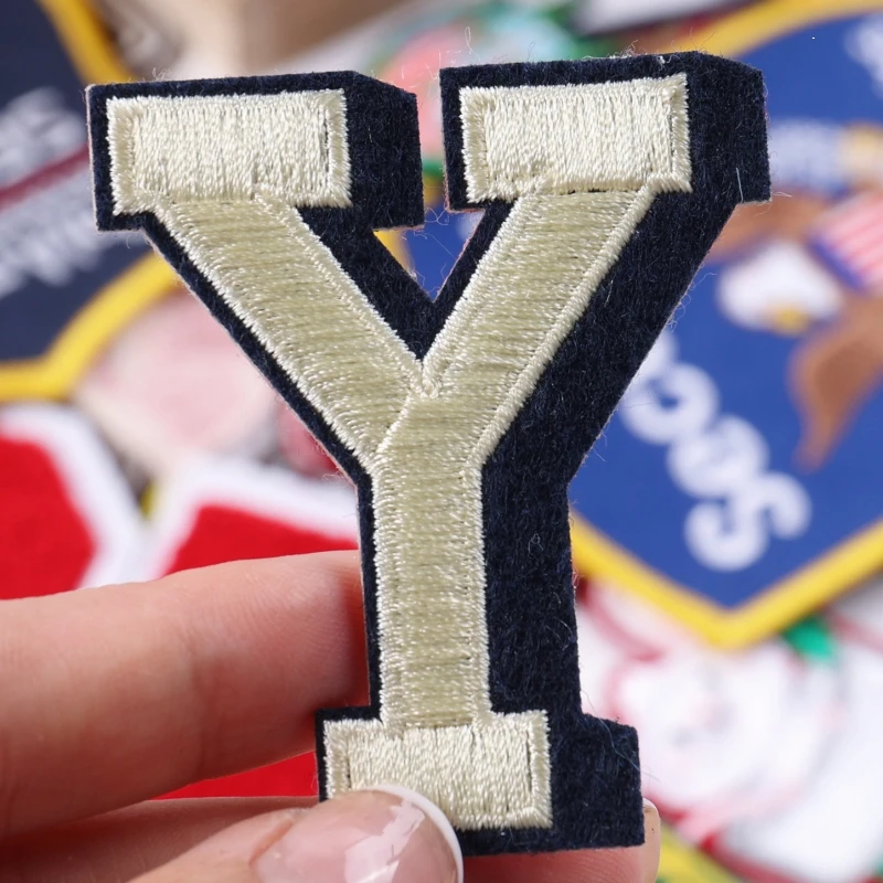 Embroidered Hat Patches Iron-on Chenille Letters Custom Embroidery Patch Large Logo Fashion Number Jacket Clothes Patches