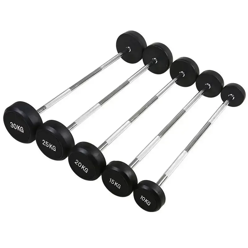 Gym Fitness Equipment Rubber Hex Fixed Barbell Gym Home Fitness Fix Barbell Free Fixed Weight Bar