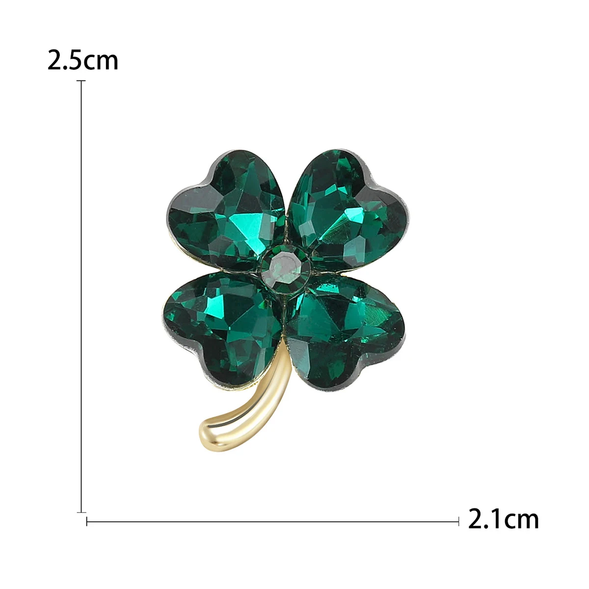 Simple Designer Flower Pins Small Rhinestone Brooch Alloy Red Green Rhinestone Four-leaf Clover Brooch Pin For Gift