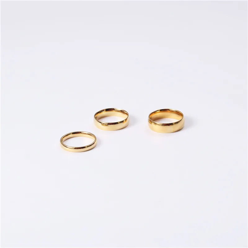 Dropshipping Simple styles stainless steel 18K gold plated fingers rings jewelry women trendy