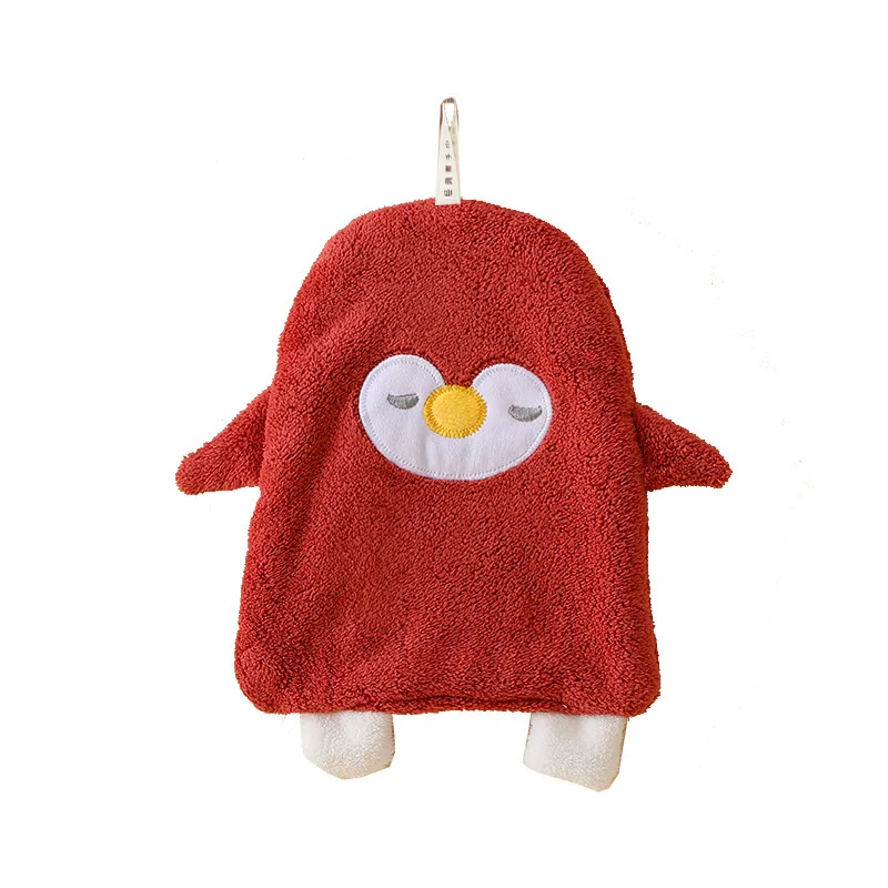 Cute Cartoon Kitchen Hanging  Quick Dry Hand Bath Towel Soft Absorbent Microfiber  Cute Penguin Chenille Hand Towels