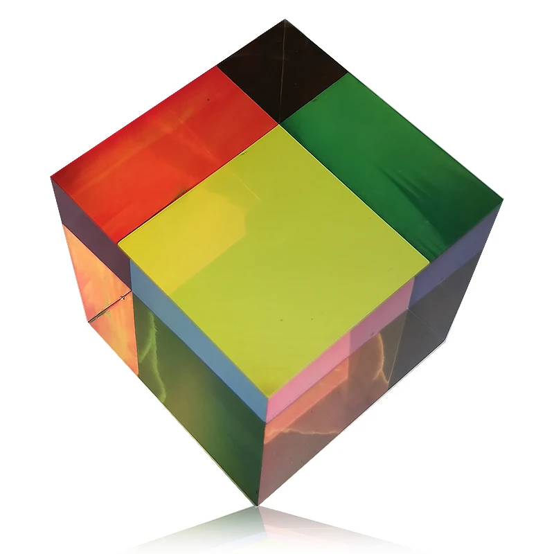 Customization  Square Mixing Crystal Color Cube PMMA Acrylic Magic Prism Cube For Decoration
