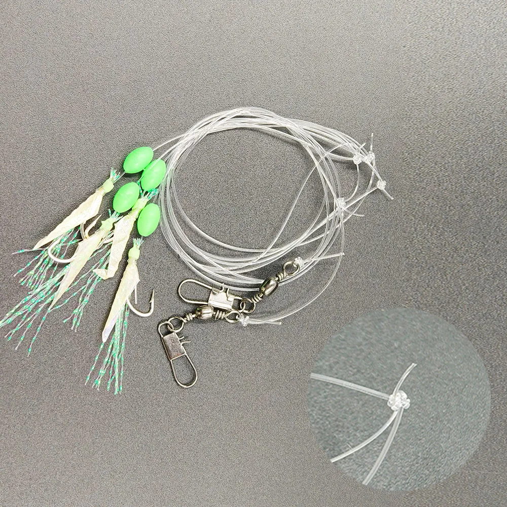 Alpha Full hook size  Fishing Sabiki Rig with Real Fish Skin