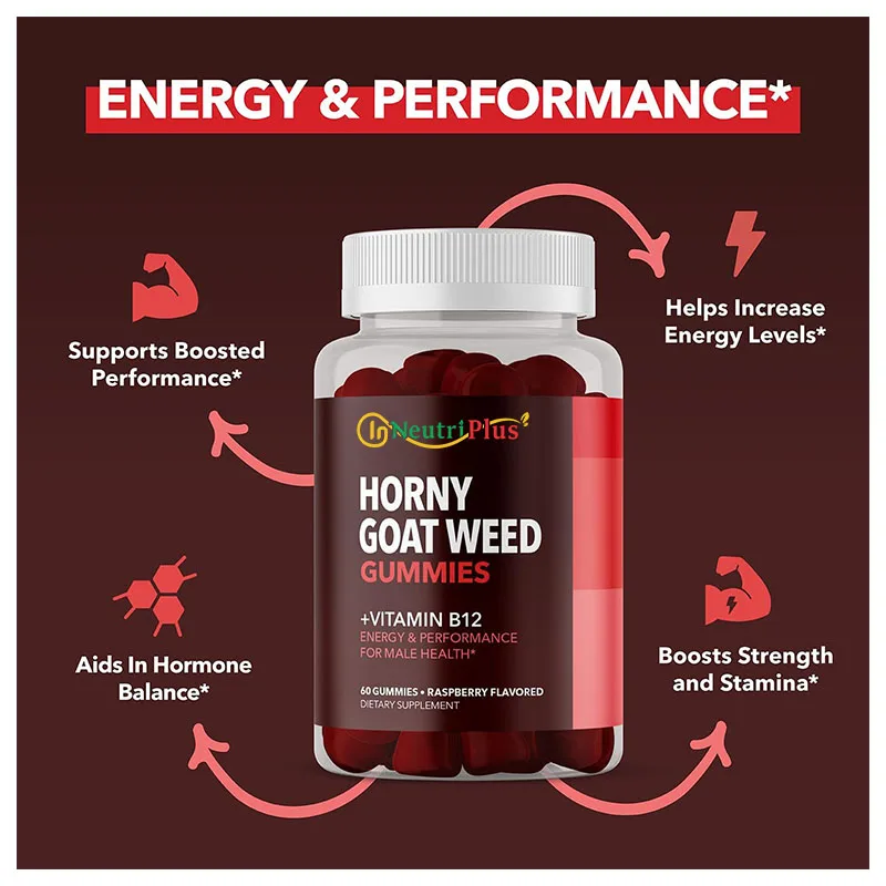 Private Label Oem Enhance Energy Endurance Gummies Horny Goat Weed Gummies For Men