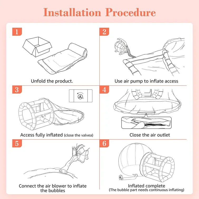 Factory price Kids Clear Inflatable Crystal Igloo Dome Bubble Tent Transparent Bubble Balloons Fun House For Party