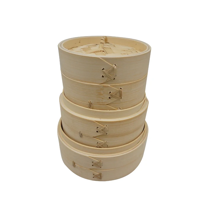 Wholesale Chinese Mini Dim Sum Food Baby Bamboo Steamer Basket 10 Inch With Custom Logo