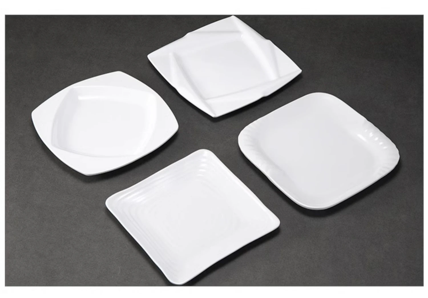 Melamine White Square Plate Catering Dinner Plates for Restaurant
