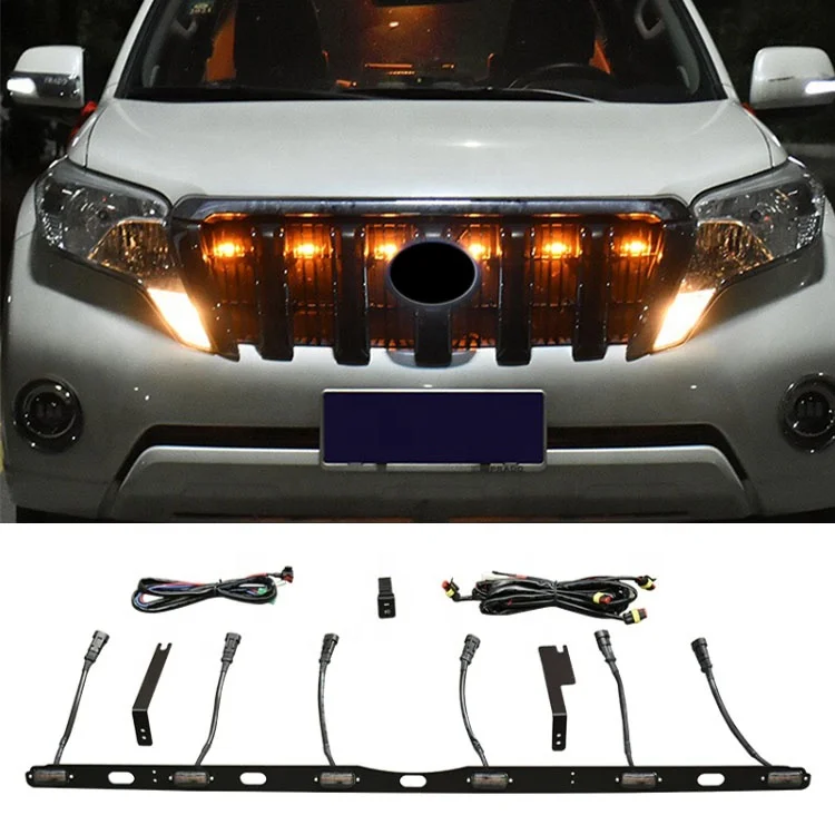 Передняя светодиодная желтая решетка для Toyota Prado