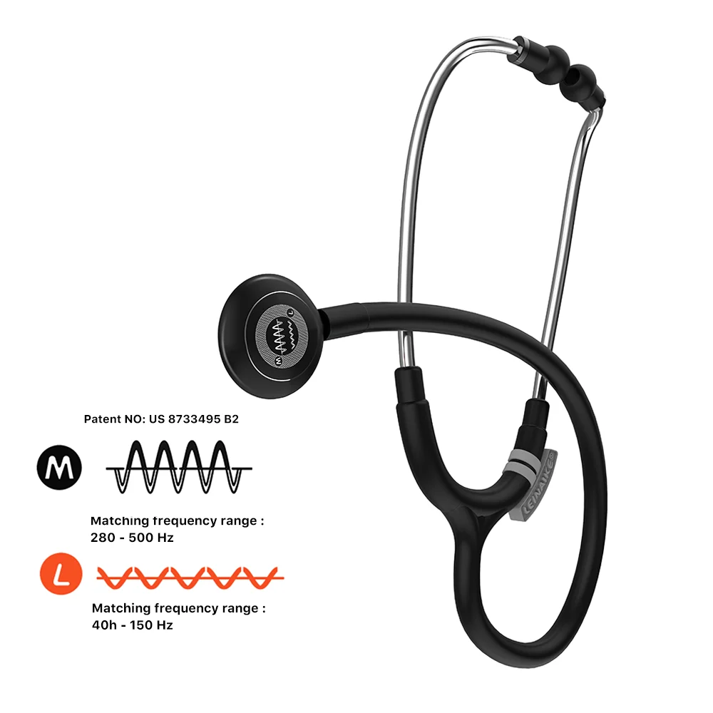 Latest Design Dual Frequency Noise Reduction Class I Premium Multi-functional Medical Stethoscope for Adult
