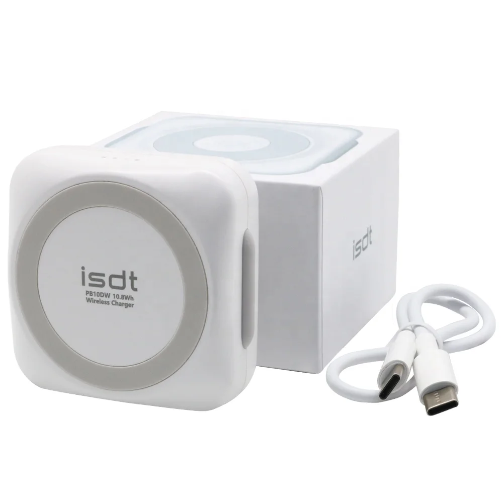 ISDT PB10DW Power Bank Беспроводная двухсторонняя Быстрая зарядка 2100 мАч магнитное мини портативное зарядное устройство большой емкости