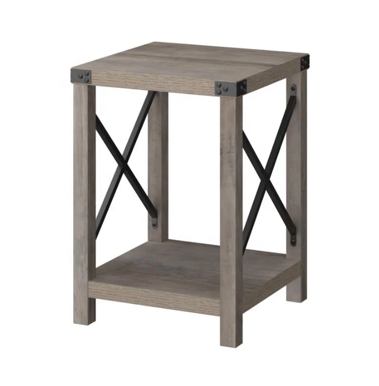 Better Home Simple design modern end side table coffee table bed wood square iron decoration wooden sofa side table