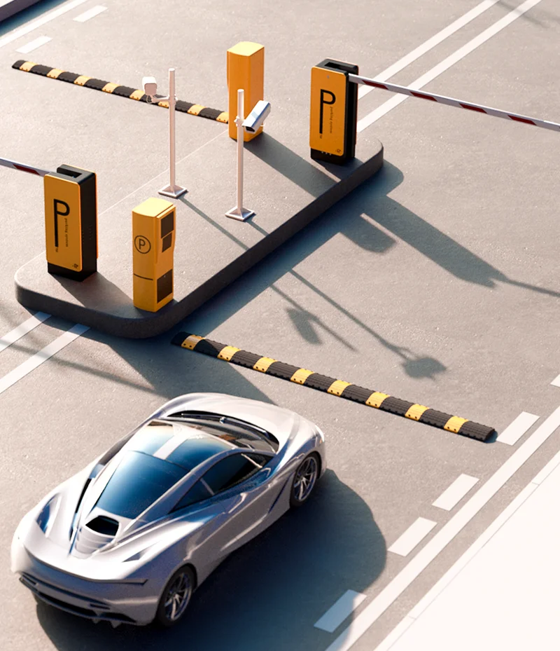 Intelligent Parking System LPR /ANPR /ALPR camera with traffic barrier Car park ticket dispenser plate number barrier toll gate