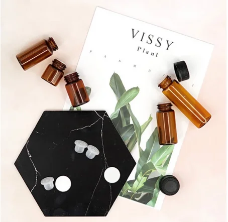 Mini Size 1/2/3/5ml dram amber glass essential oil bottle thin glass small perfume oil vials sample test bottle