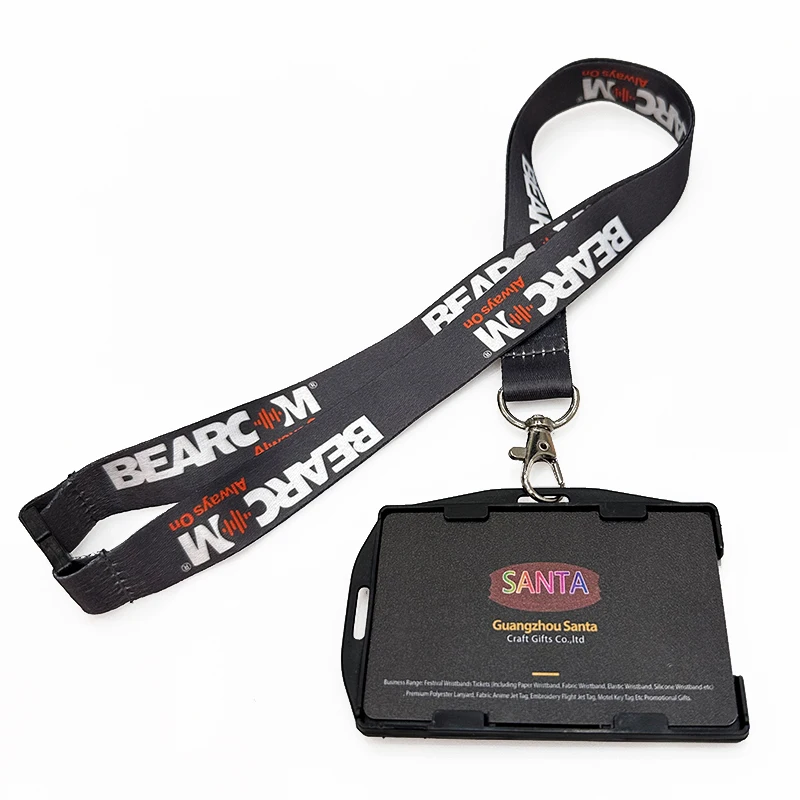 2023 New Exhibition Office School College Detachable Neck Strap Hard Plastic Name Tag Id Card Holders With Lanyard