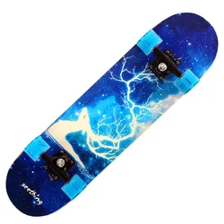 Wholesale Custom Beginner Four Wheels Skateboard Children Adults Double-warped Deck Wear-resistant Skateboards