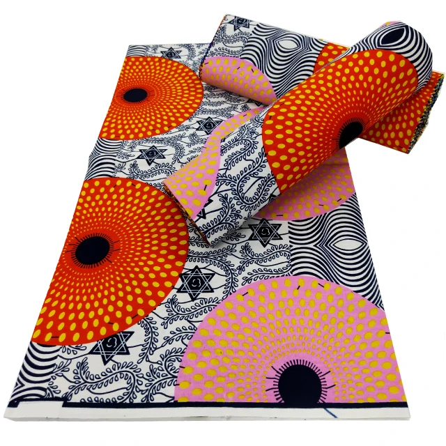 Wholesale African Real Wax Fabric Super Jacquard Weave Textile Nigera Design 100% Cotton Print Anakra Material For Sewing Cloth