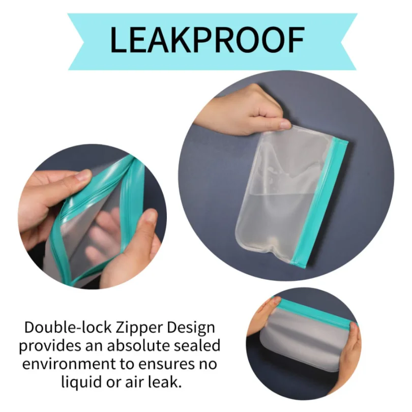 
Ecofriendly Reusable Silicone Food Storage Bag Leakproof Food Storage Bags Clear Fresh Keeping bag 