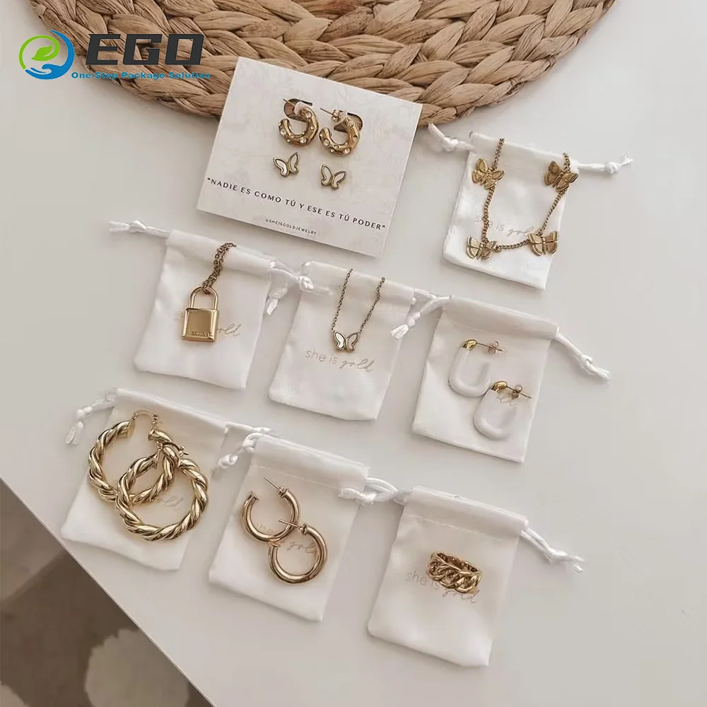 Custom Velvet Drawstring Bags For Jewelry Earrings Rings Necklace Packaging Jewelry Containers