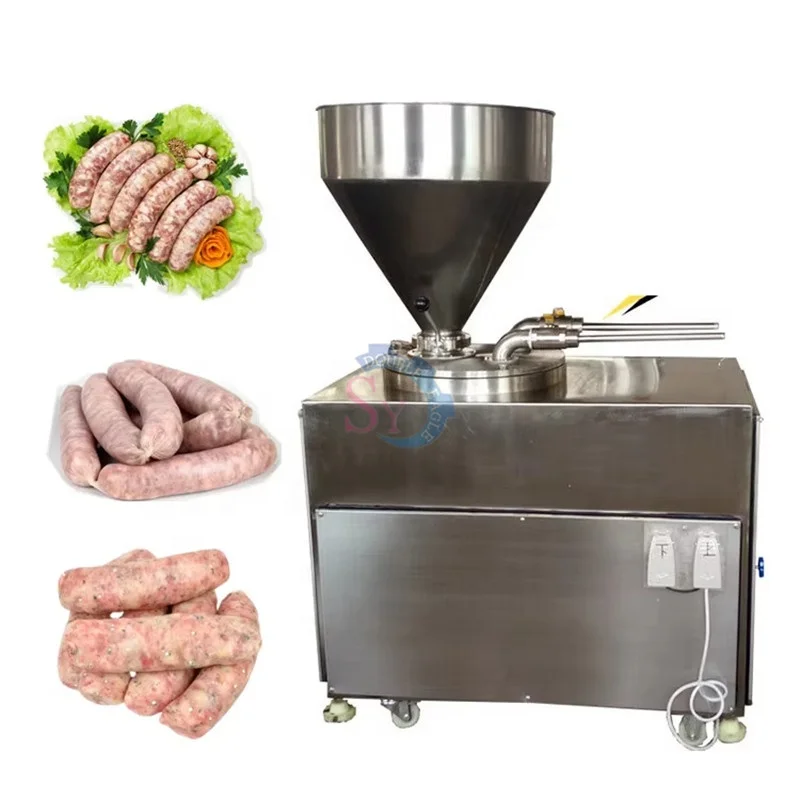 Commercial Electric Hydraulic Chicken Pork Sausage Filler Stuffing Make Machine Hot Dog Meat Stuffer Fill Maker