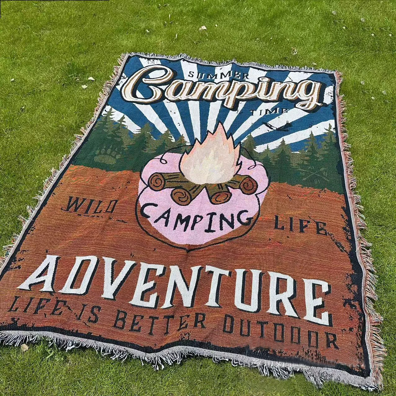 custom woven tapestry hoodies farmhouse throw blanket  beyonce star Anime Chainsaw man taylor woven blanket