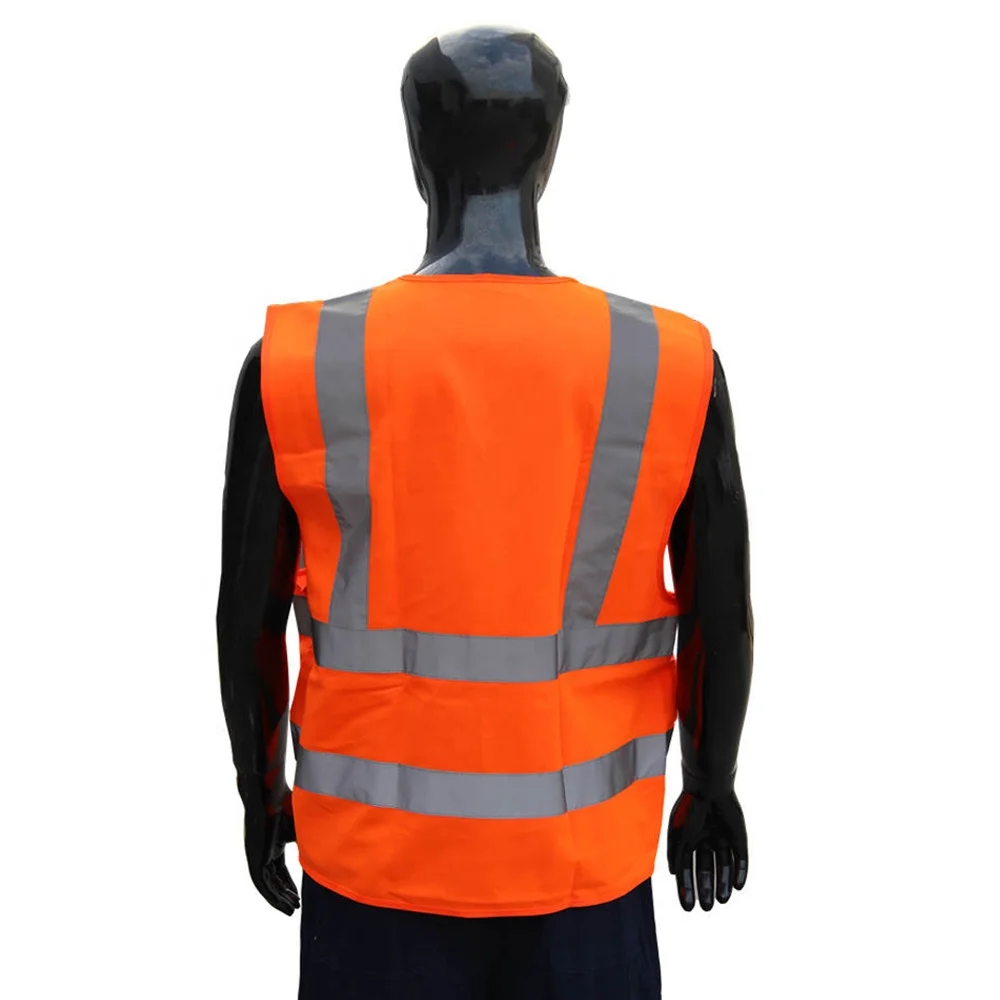 Custom Hi Vis multi pocket reflective Security work Vest