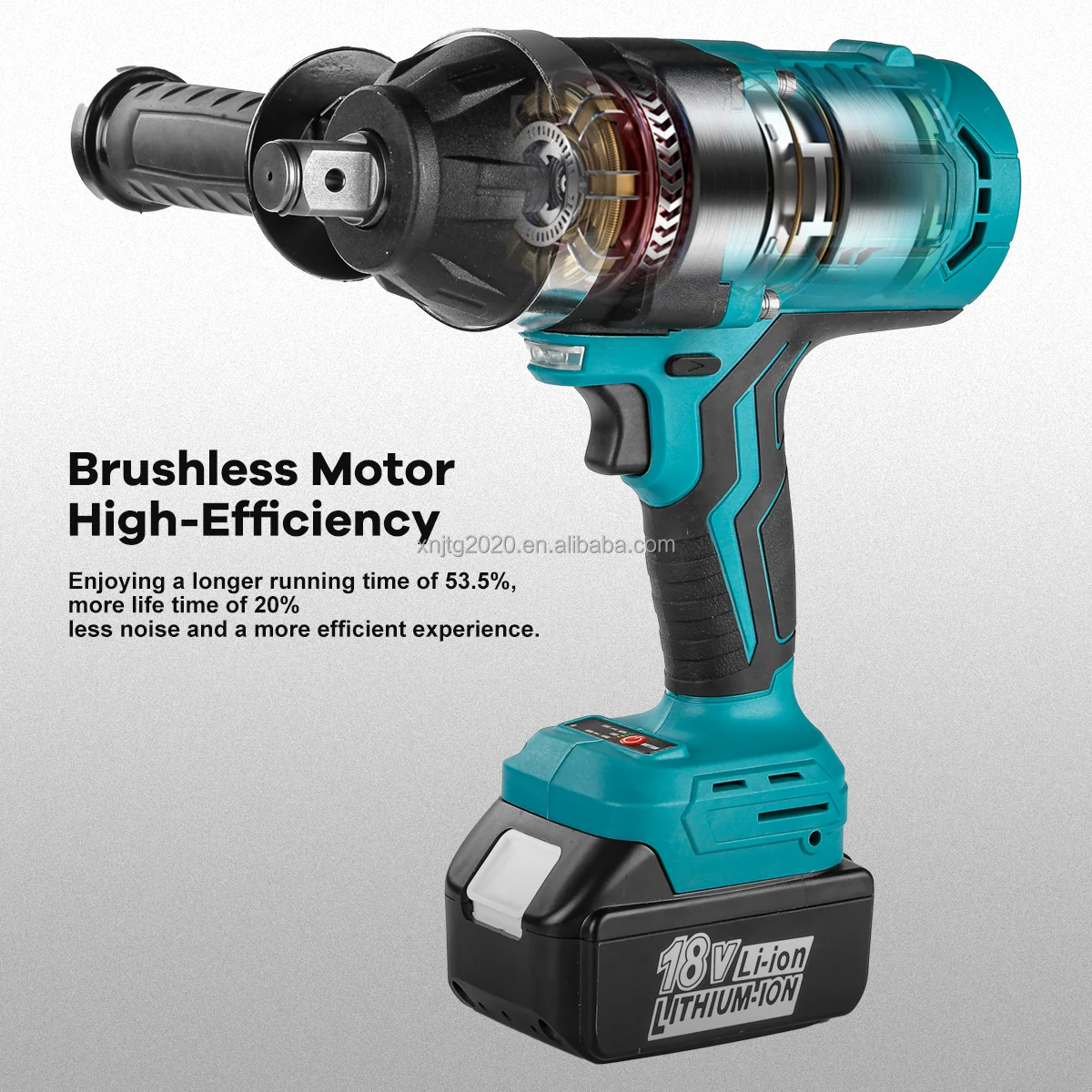 1600NM Electric Impact Gun 20V Powerful Bruseless Motor With Max Torque Cordless Impact Wrench For Tires Power Wrench