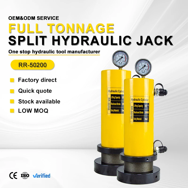 RR-50200 50Ton 200mm stroke lock nut hydraulic press cylinder