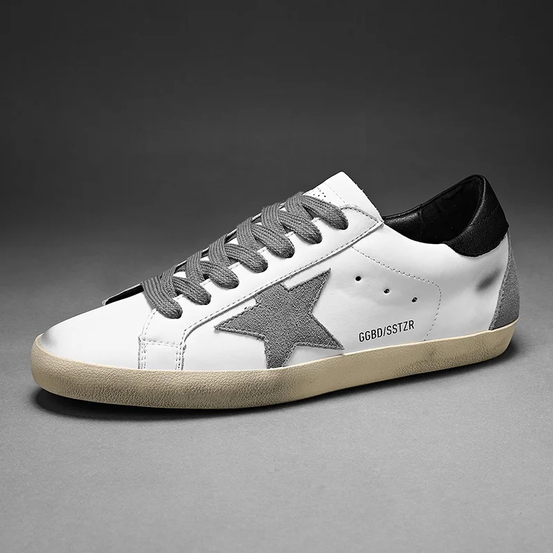 Song Zhongji The same new tide shoes leather flat white shoes dirty shoes