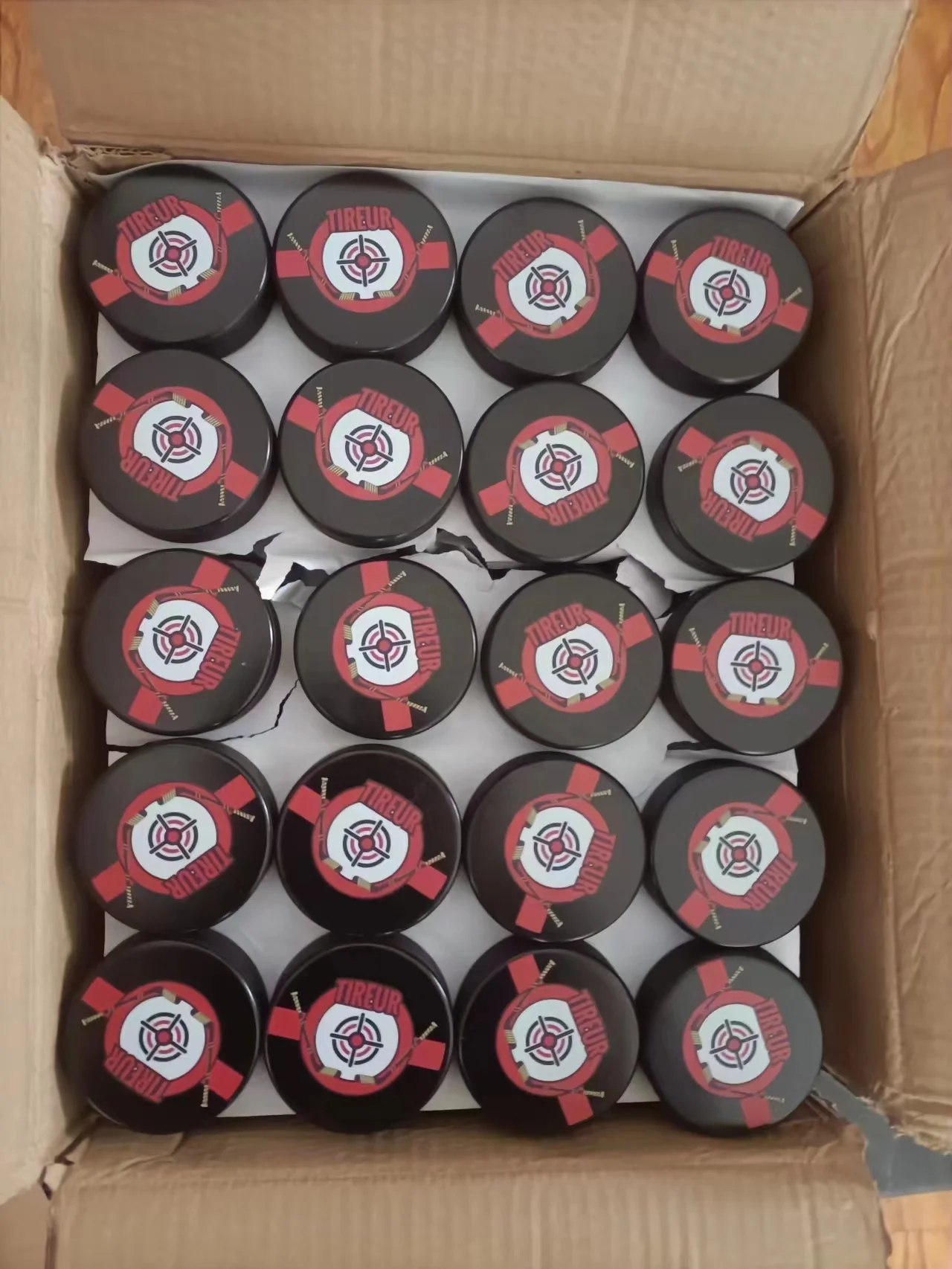 Hot Selling Colorful 75mm*25mm custom logo ice hockey pucks for table game