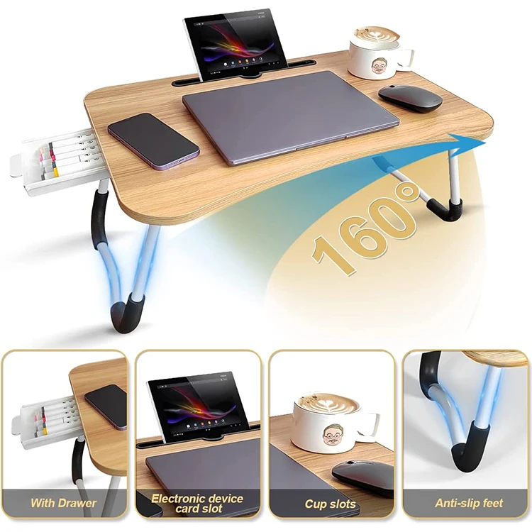 wholesale Portable Folding Tables Laptop Standing Bed Desk Notebook Reading Holder Computer Desks